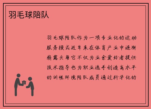 羽毛球陪队