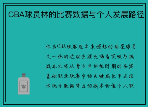 CBA球员林的比赛数据与个人发展路径